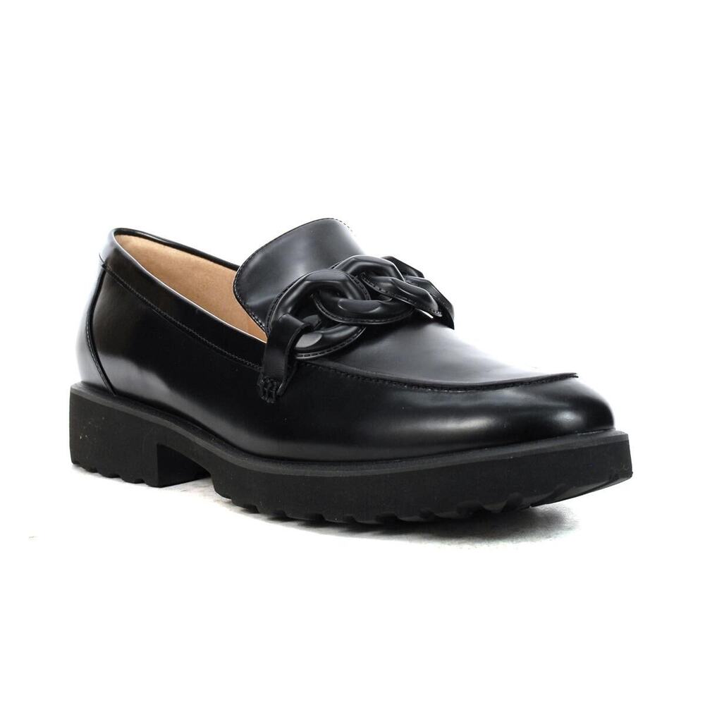 Cole Haan Geneva Black Chain Loafers